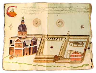 Disegno prospettico del nuovo convento e chiesa della Ghiara 1607 - Reggio Emilia
