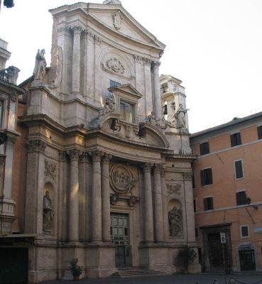 Facciata della chiesa di S. Marcello
capolavoro dellâ€™architetto Carlo Fontana, terminata, ad esclusione delle statue, nel 1683
