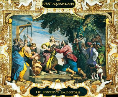 L. Ferrari, Rebecca e Labano, 1645-46 - 
Attinse con gioia, le acque dalle fonti del Salvatore.
