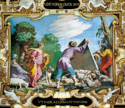 L. Ferrari, Rachele e GIacobbe, 1647-48
Ha trovato la pienezza della grazia perchÃ¨ tutti ne partecipino.

