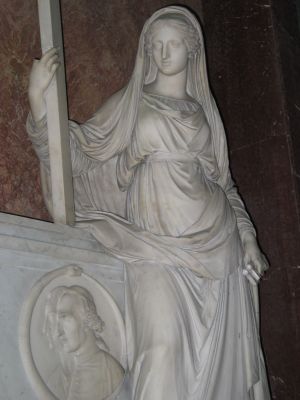 La fede con la croce nella mano destra e le chiavi nella sinistra
particolare del monumento funebre del Card. Ercole Consalvi, di Rinaldo Rinaldi (1824)
