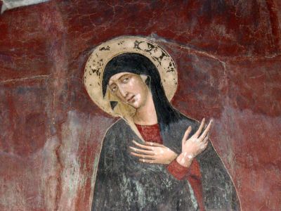 CittÃ  della Pieve, Crocifissione (particolare) Jacopo di Mino del Pellicciaio, seconda metÃ  del XIV sec.
